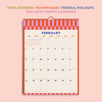 2026 A4 Calendar | Checks And Stripes | Sunday Start, 3 of 5