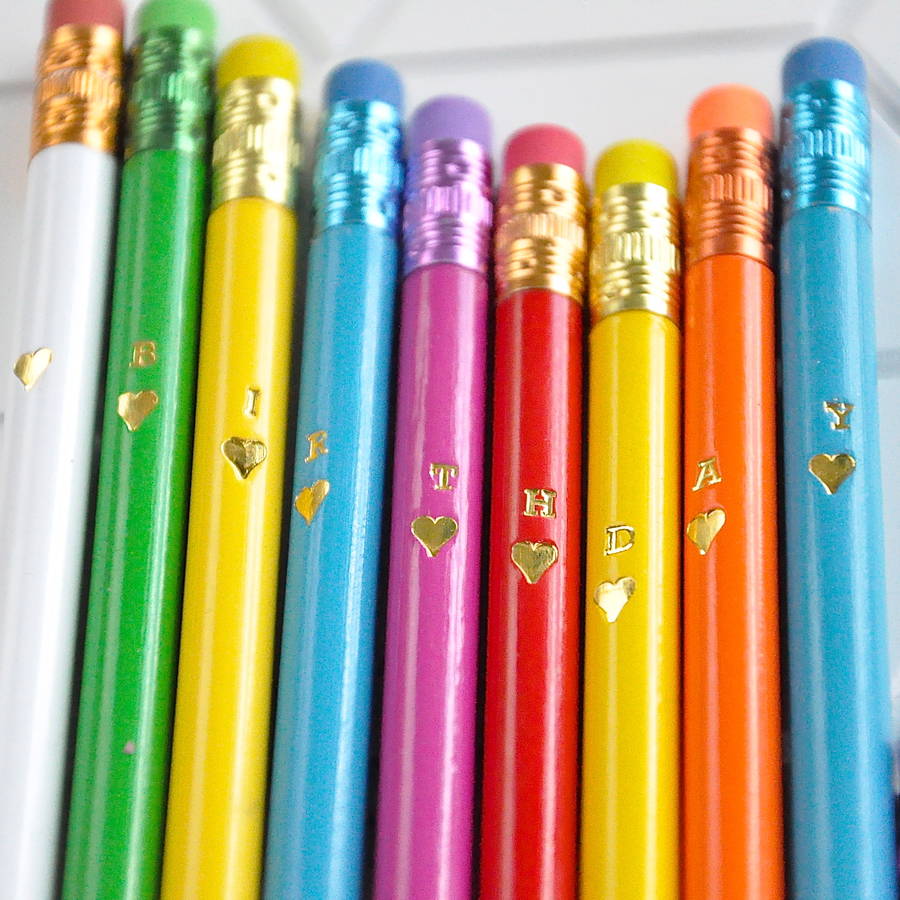 Hand Embossed Super Bright Alphabet Pencils By The Letteroom