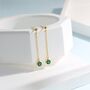 Dangling Emerald Green Cz Stud Earrings, thumbnail 7 of 11