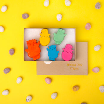 Set Of Six Easter Chick Style Wax Crayons, 2 of 5