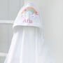 Personalised Rainbow Hooded Baby Towel, thumbnail 3 of 6