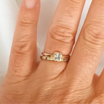 Cushion Cut Natural Diamond Ring On 18ct Gold, 4 of 5