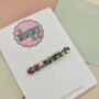 Pink, Green And Silver Thin Bubble Hair Clip / Colourful Resin Slide / Birthday Gift For Friend / Hair Accessory, thumbnail 3 of 5