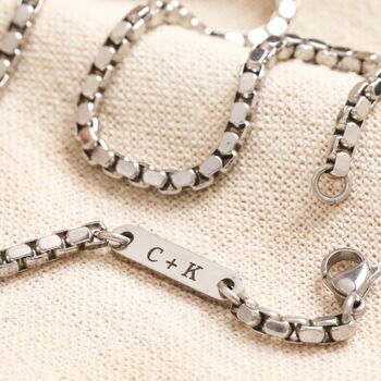Men's Personalised Stainless Steel Chunky Curb Chain Necklace, 2 of 4