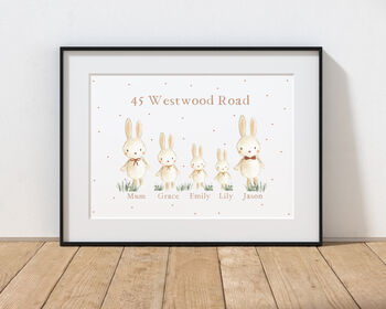 Personalised Bunny Family Print, 4 of 4