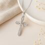 Personalised Sterling Silver Infinity Cross Pendant With Cz, thumbnail 2 of 11