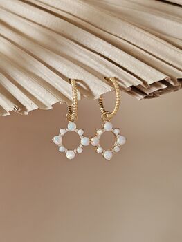 Sunshine Opal Huggie Hoop Earrings, 2 of 6