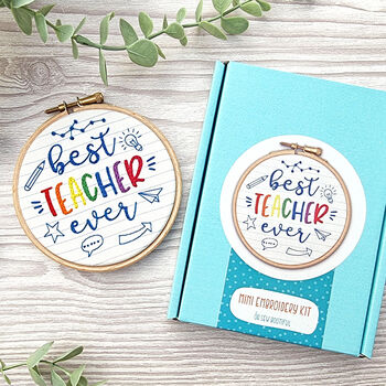 Best Teacher Mini Embroidery Kit, 2 of 9