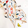 Vintage Floral Butterfly Silky Neck Tie Scarf, thumbnail 3 of 7