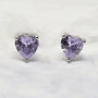 Alexandrite Heart Silver Stud Gemstone Earrings, thumbnail 1 of 3
