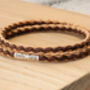 Men's Personalised Braided Cork Bracelet With Silver Clasp, thumbnail 2 of 7