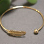 Feather Open Cuff Bangle For Women, thumbnail 8 of 9