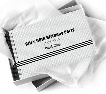 Personalised 90th Monochrome Birthday Guest Book, 7 of 8