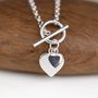 Solid Silver Double Heart Charm Necklace, thumbnail 1 of 6