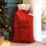 Personalised Luxury Pom Pom Special Delivery Red Sack, thumbnail 2 of 4