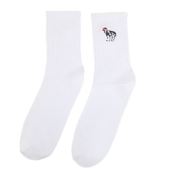 Men's Farm Cow Embroidered Cotton Christmas Socks Three Pack, 3 of 5