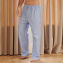 Men's Crisp Cotton Blue And White Pyjama Trousers, thumbnail 1 of 2