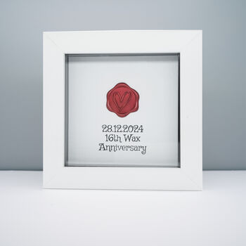 Personalised 16th Wax Anniversary Keepsake Gift Framed, 2 of 12