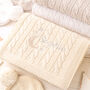 Personalised Grey Baby Blanket – Moon And Stars Name Embroidery, thumbnail 3 of 12