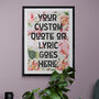 Personalised Quote Vintage Style Floral Print, thumbnail 1 of 5