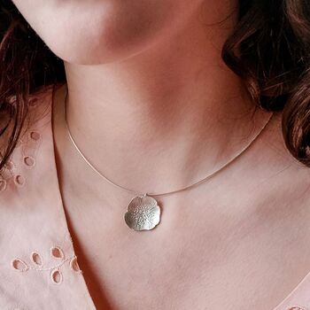 Large Rose Necklace Sterling Silver, 2 of 10
