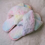 Blossom Faux Fur Slippers Pastel Rainbow, thumbnail 4 of 5