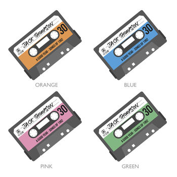 Personalised 30th Birthday Cassette Tape Print, 2 of 3
