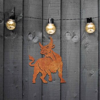 Metal Bull Wall Art Decoration Farmers Gift Idea, 8 of 10