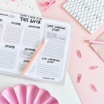 A4 Weekly Planner Desk Pad Stuff I Need To Do This Week, 4 of 5