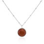 Barcelona Silver July Birthstone Necklace Carnelian, thumbnail 3 of 4