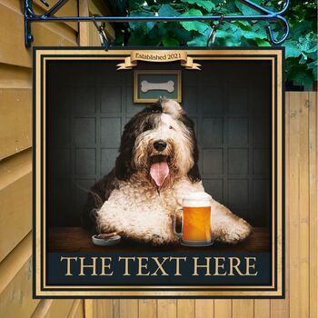Dog And Beer Personalised Pub Sign/Bar Sign/Man Cave, 5 of 8