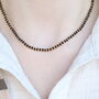 Handmade Black Gold Crystal Beaded Mangalsutra Necklace, thumbnail 2 of 8