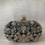 Black Handcrafted Embroidered Oval Clutch Bag, thumbnail 5 of 6