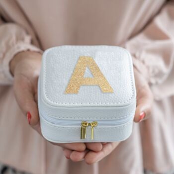 White With Gold Letter Jewellery Travel Storage, 2 of 2