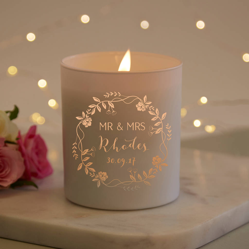 Wedding Gift Personalised Scented Candle By Normadorothy