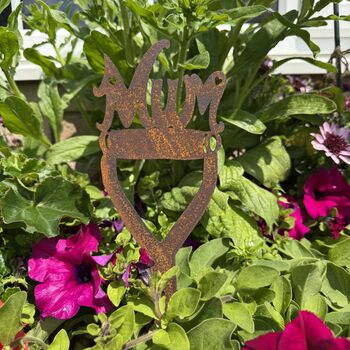 Rusty Metal Mum Memorial Plant Stake, Christmas Remembrance Gift Present, 2 of 8