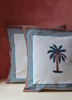 Coco Tree Block Printed Cushion Cover Set Of Two, 3 of 3