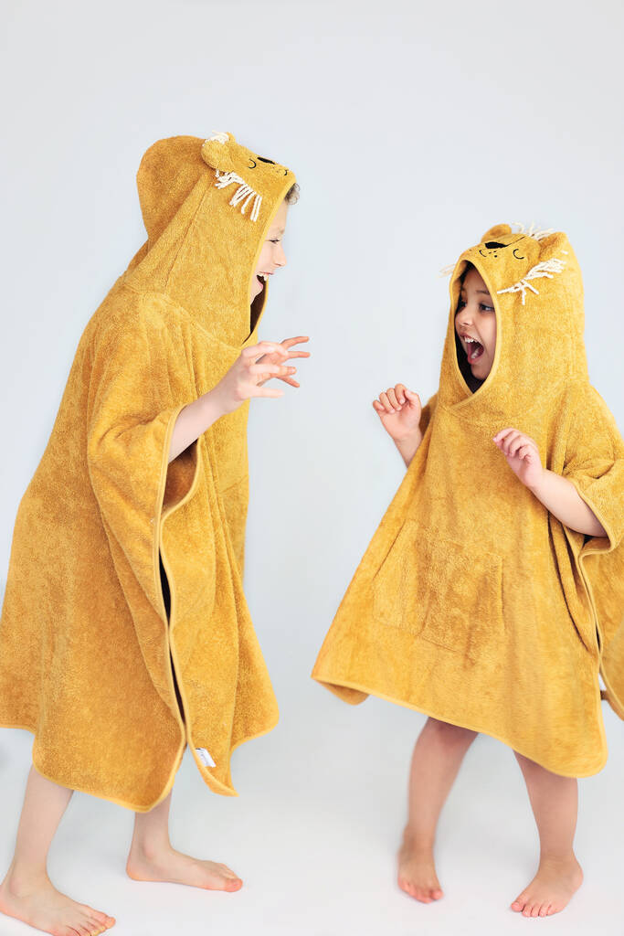 Lion Children's Hooded Towel Poncho, 1 of 12