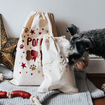 Personalised Glitter Dog Christmas Sack, 8 of 9