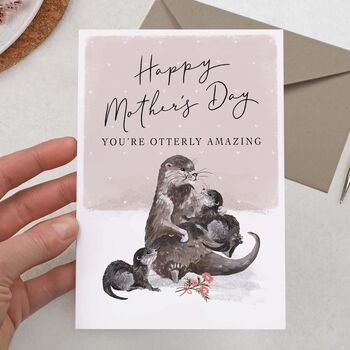 Cute Otter Family, Otterly Amazing, Mother's Day Card, 2 of 2