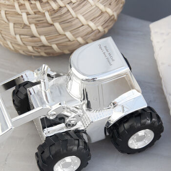 Personalised Silver Plated Digger Money Box, 2 of 6