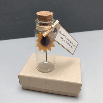 Tiny Sunflower In A Bottle With Personalised Message, 11 of 12