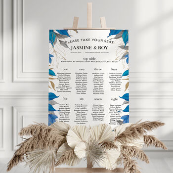 Blue And Gold Wedding Table Plan, 4 of 4