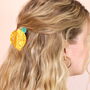 Large Yellow Lemon Hair Clip, thumbnail 1 of 4