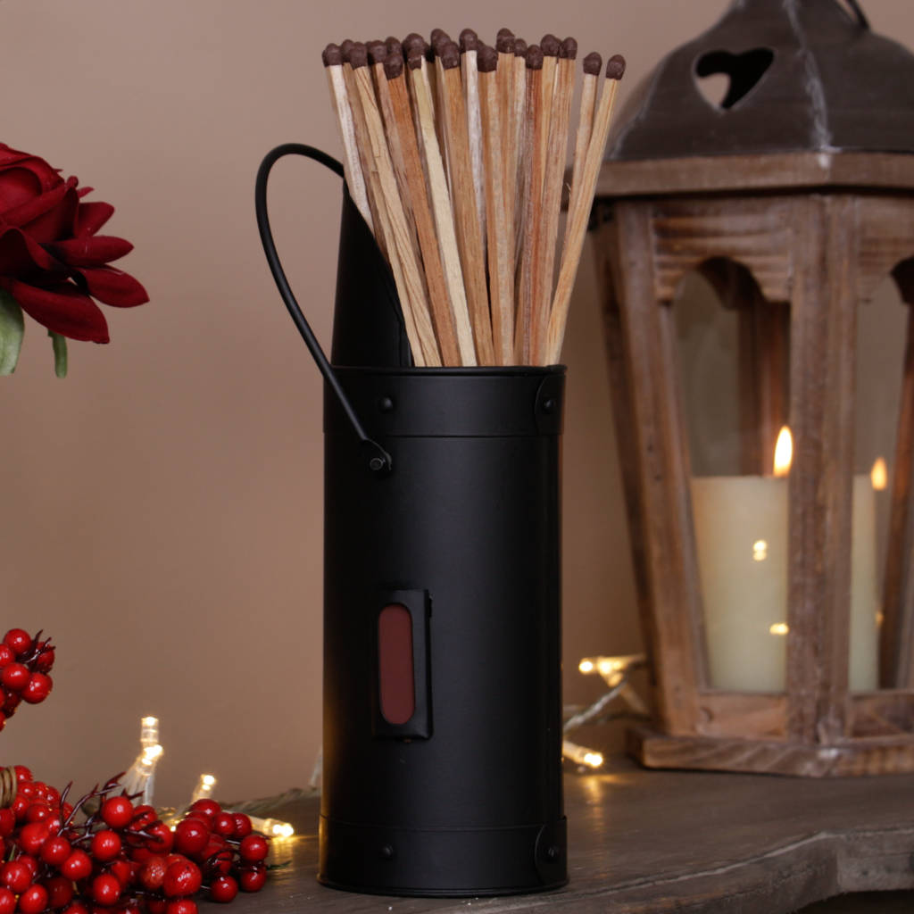 long fireside matches with holder and striker patch by dibor