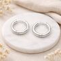Chunky Sterling Silver Hinged Huggie Hoop Earrings – 20mm, thumbnail 1 of 4