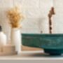 Verdigris Patina Solid Copper Vessel Sink, Artisan Round Basin For Kitchen And Bathroom, thumbnail 7 of 8