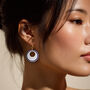 White And Navy Circular Earrings, thumbnail 2 of 6