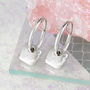 Heart Sterling Silver Small Hoop Earrings, thumbnail 2 of 5