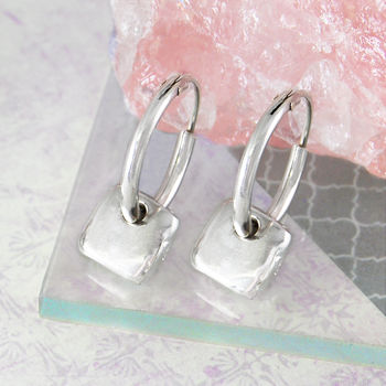 Heart Sterling Silver Small Hoop Earrings, 2 of 5